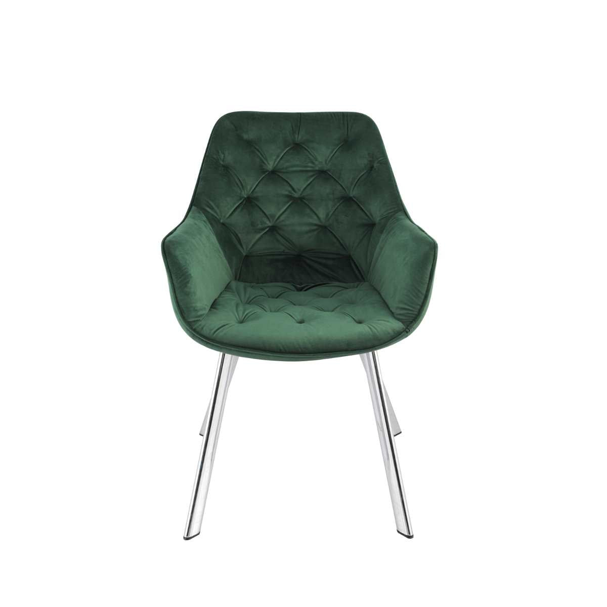 Ayami Chairs Set Of 2 Green With Chrome Legs 1322
