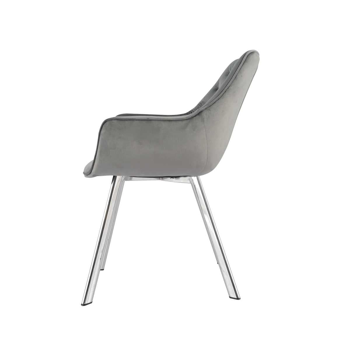 Ayami Chairs Set Of 2 Grey With Chrome Legs 1322