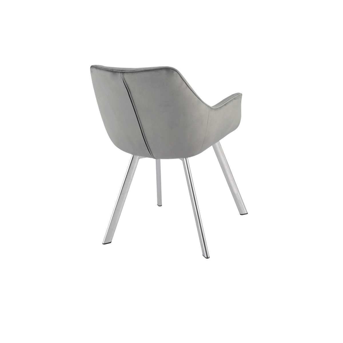 Ayami Chairs Set Of 2 Grey With Chrome Legs 1322