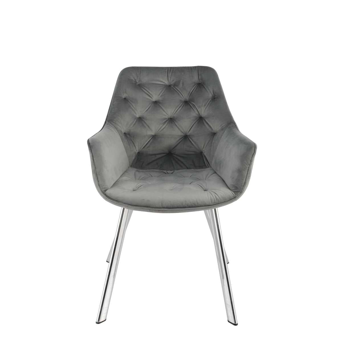 Ayami Chairs Set Of 2 Grey With Chrome Legs 1322