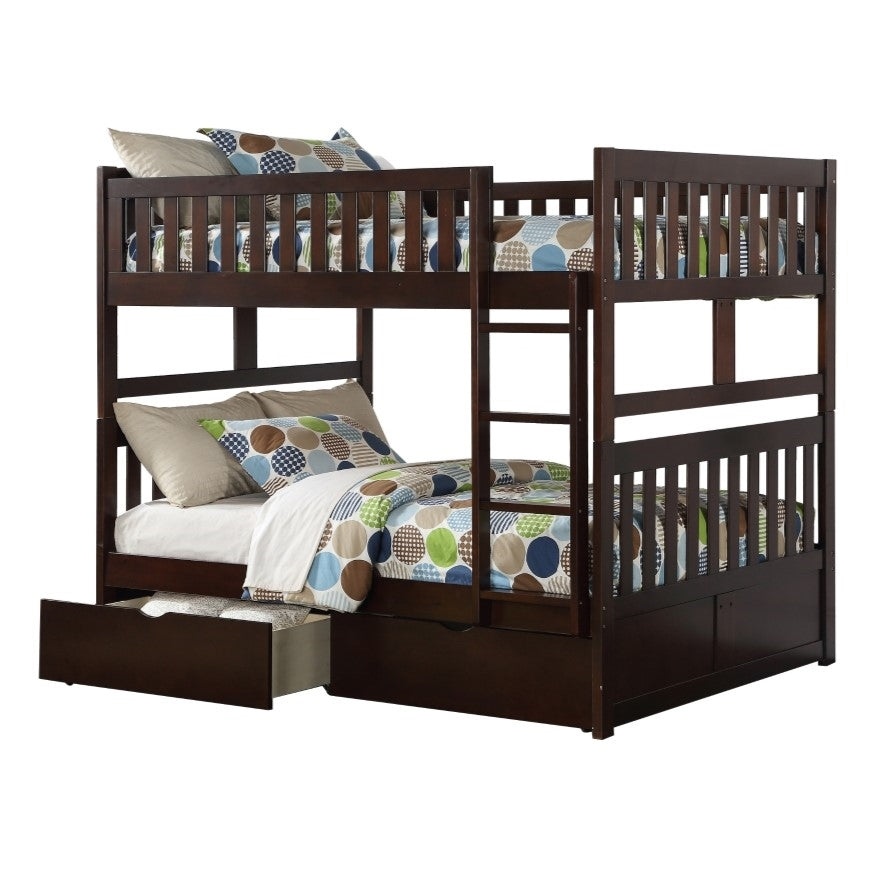 Rove Full Bunkbed with Storage Boxes Dark Brown B2013FFE-T