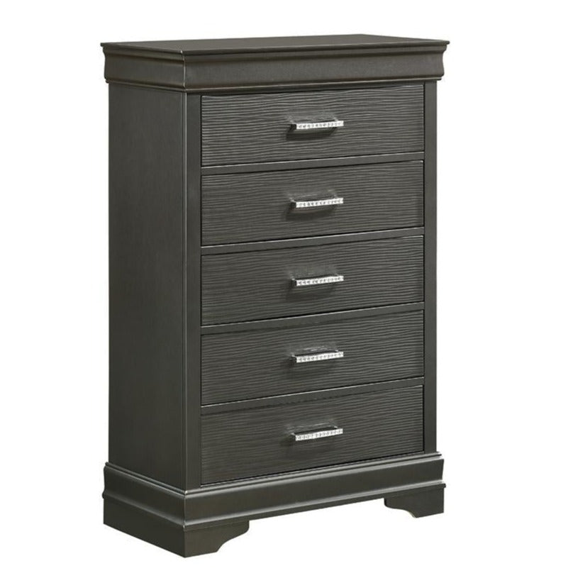 Brooklyn Metalic Grey 5 Drawer Chest  1161