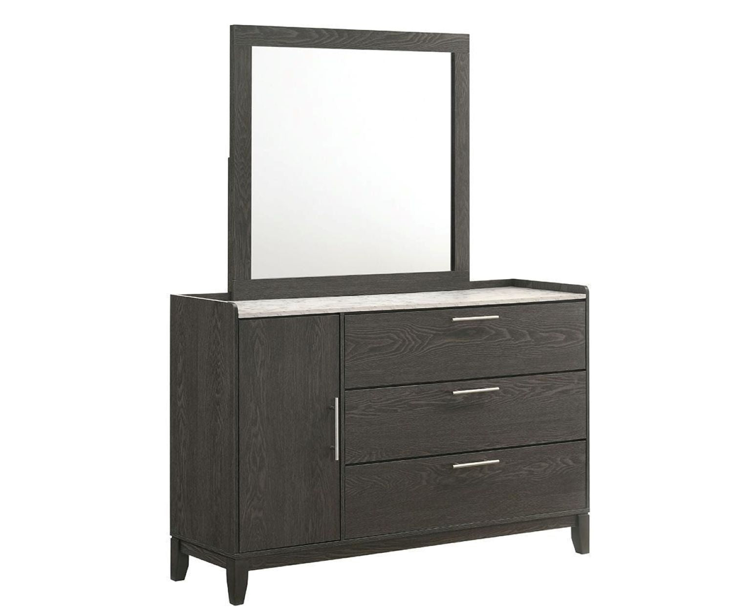Bailey 6pc Wooden Bedroom Set Dark Grey CHD101