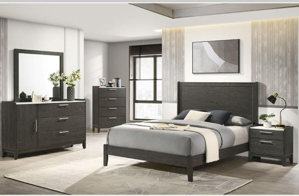 Bailey Wooden Bedroom Set Dark Grey CHD101