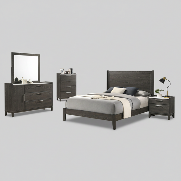 Bailey Wooden Bedroom Set Dark Grey CHD101