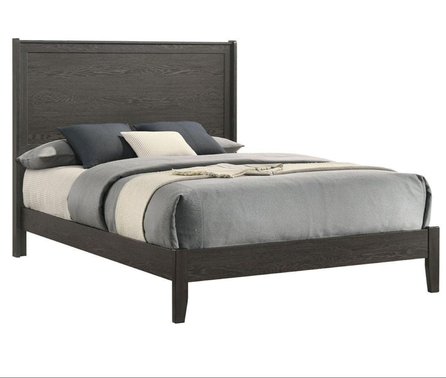 Bailey 6pc Wooden Bedroom Set Dark Grey CHD101