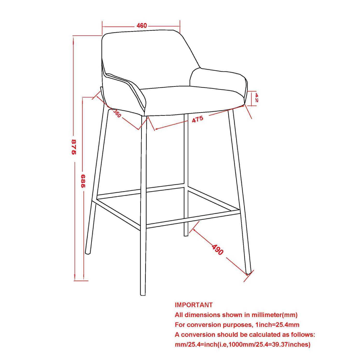 Baily 26" Counter Stool, set of 2, in Brown and Black 203-541