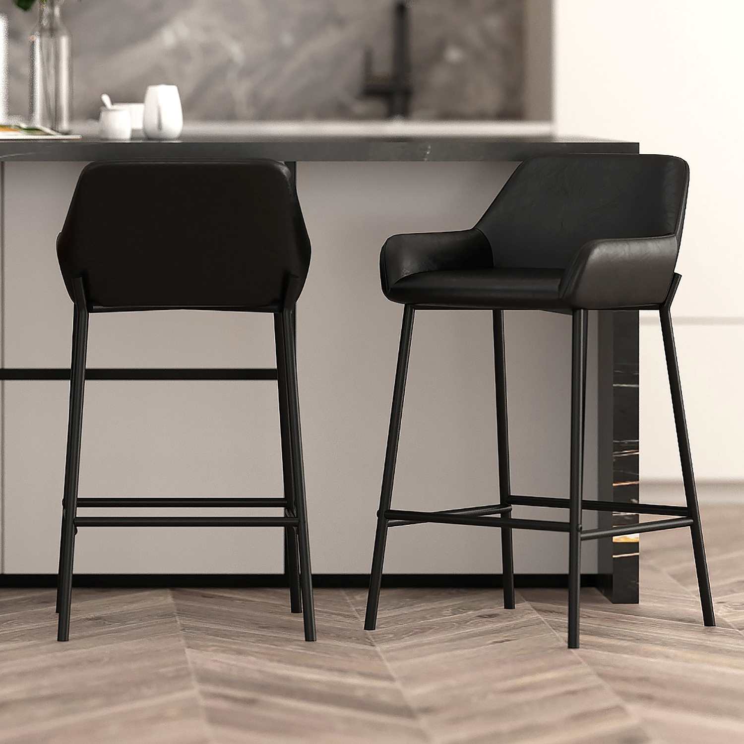 Baily 26" Counter Stool, set of 2, in Black 203-541