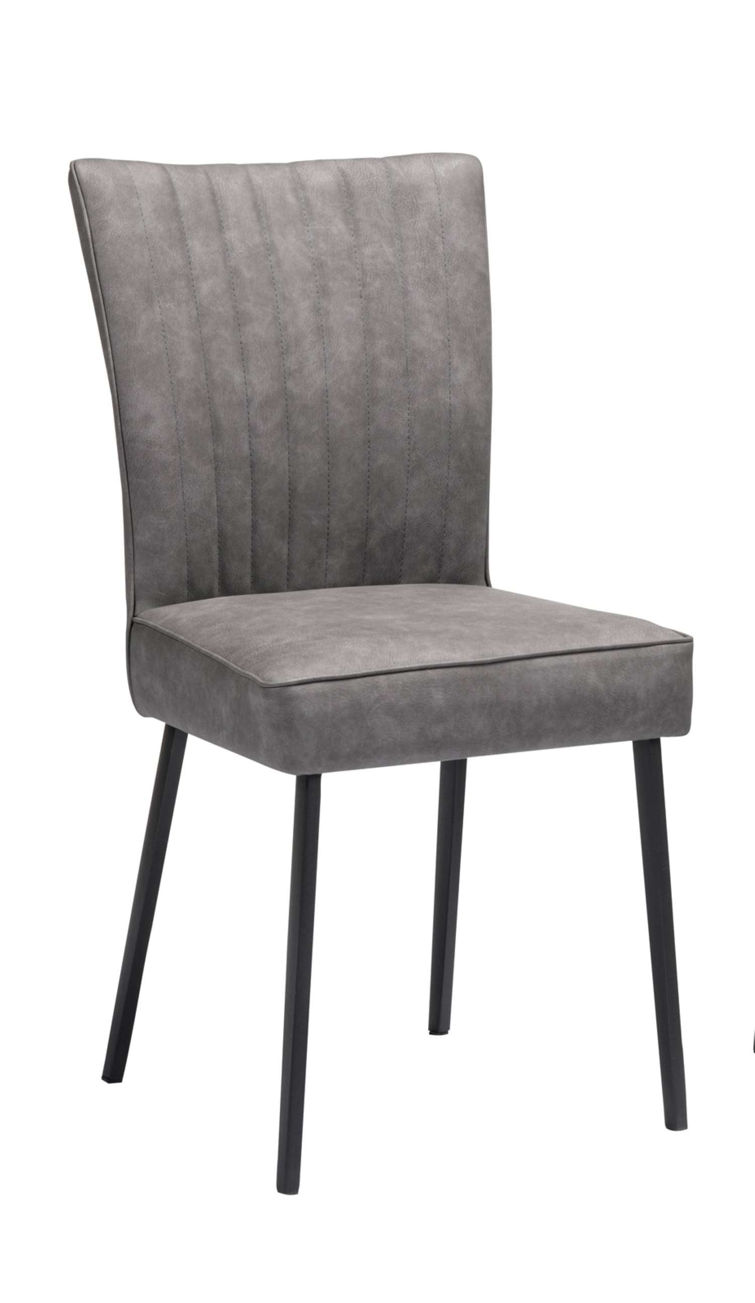 Barcelona Grey Faux Leather Dining Chair Set of 2 6841S-GY