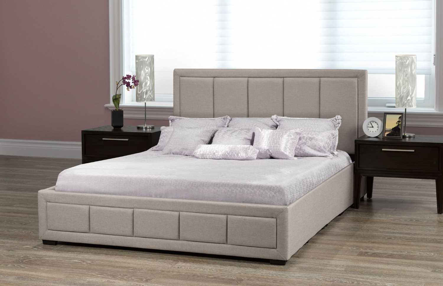 Beige Lift Top Platform Bed LX828K-BEI