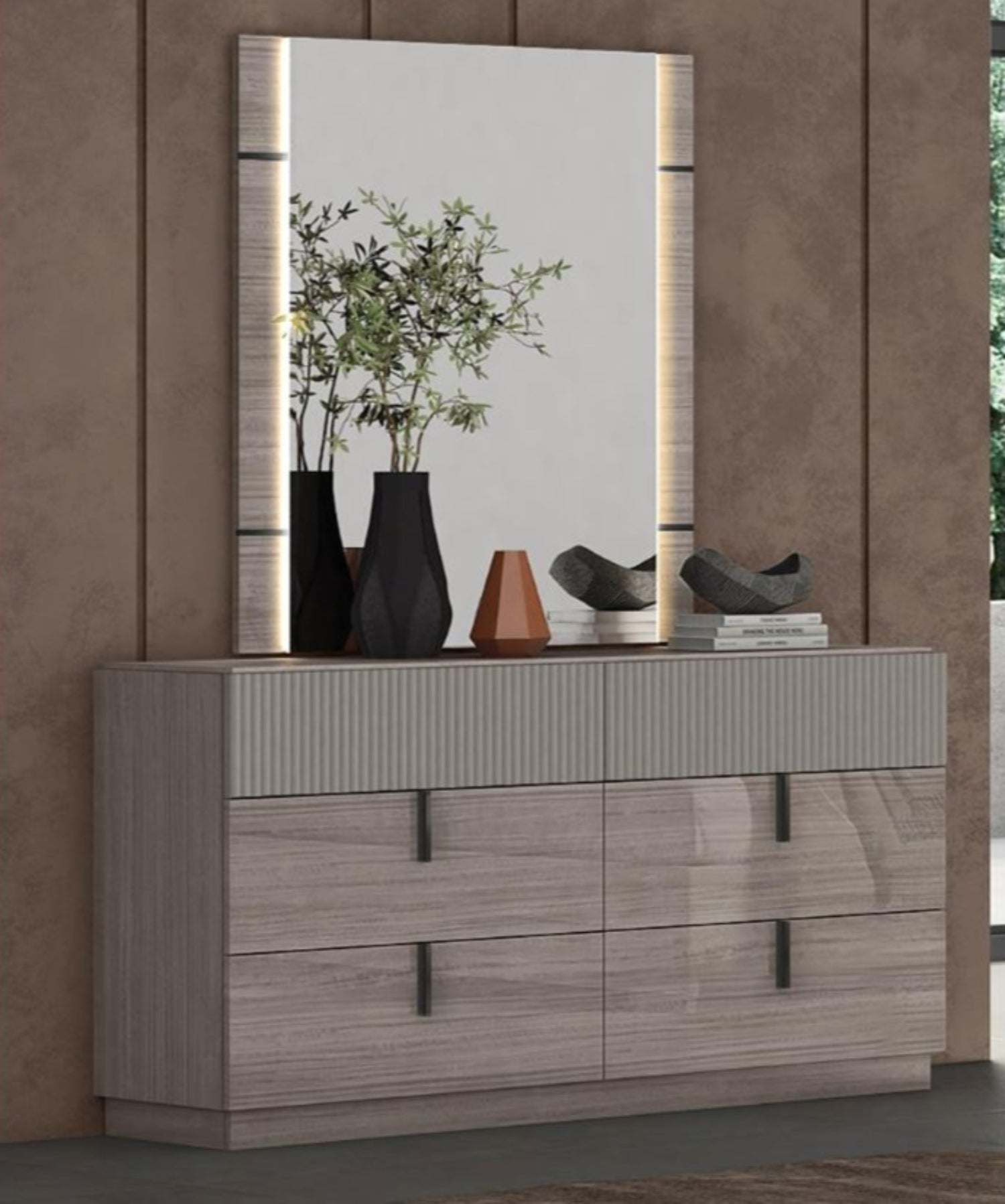 Bellamy Beige Agley Lacquer Bedroom Set 1791