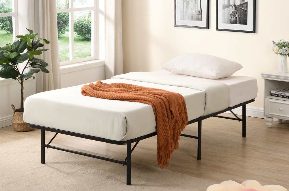 Black Metal Platform Bed 2450