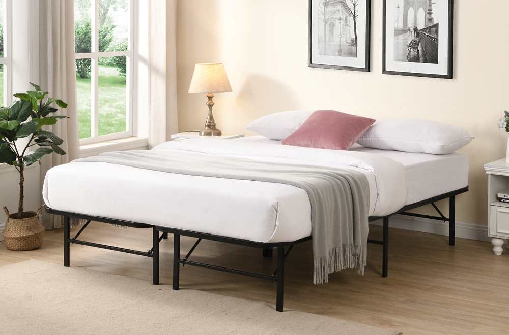 Black Metal Platform Bed 2450