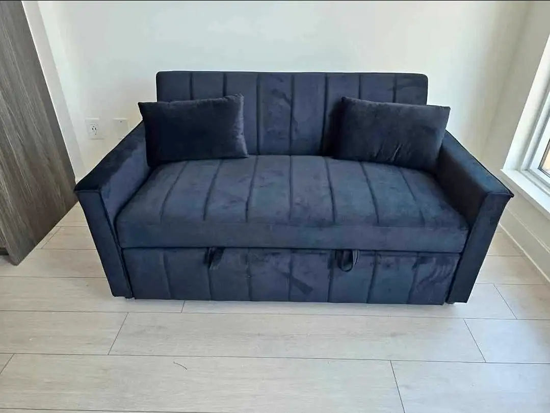 Black Velvet Loveseat Sofa Bed IF-AA001