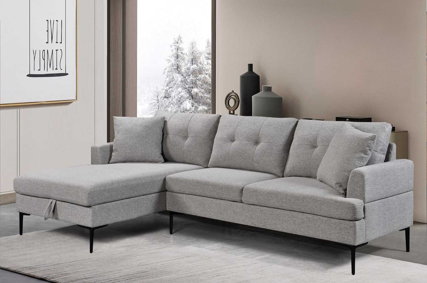 Grey Storage Sectional Sofa 9060 / 9061