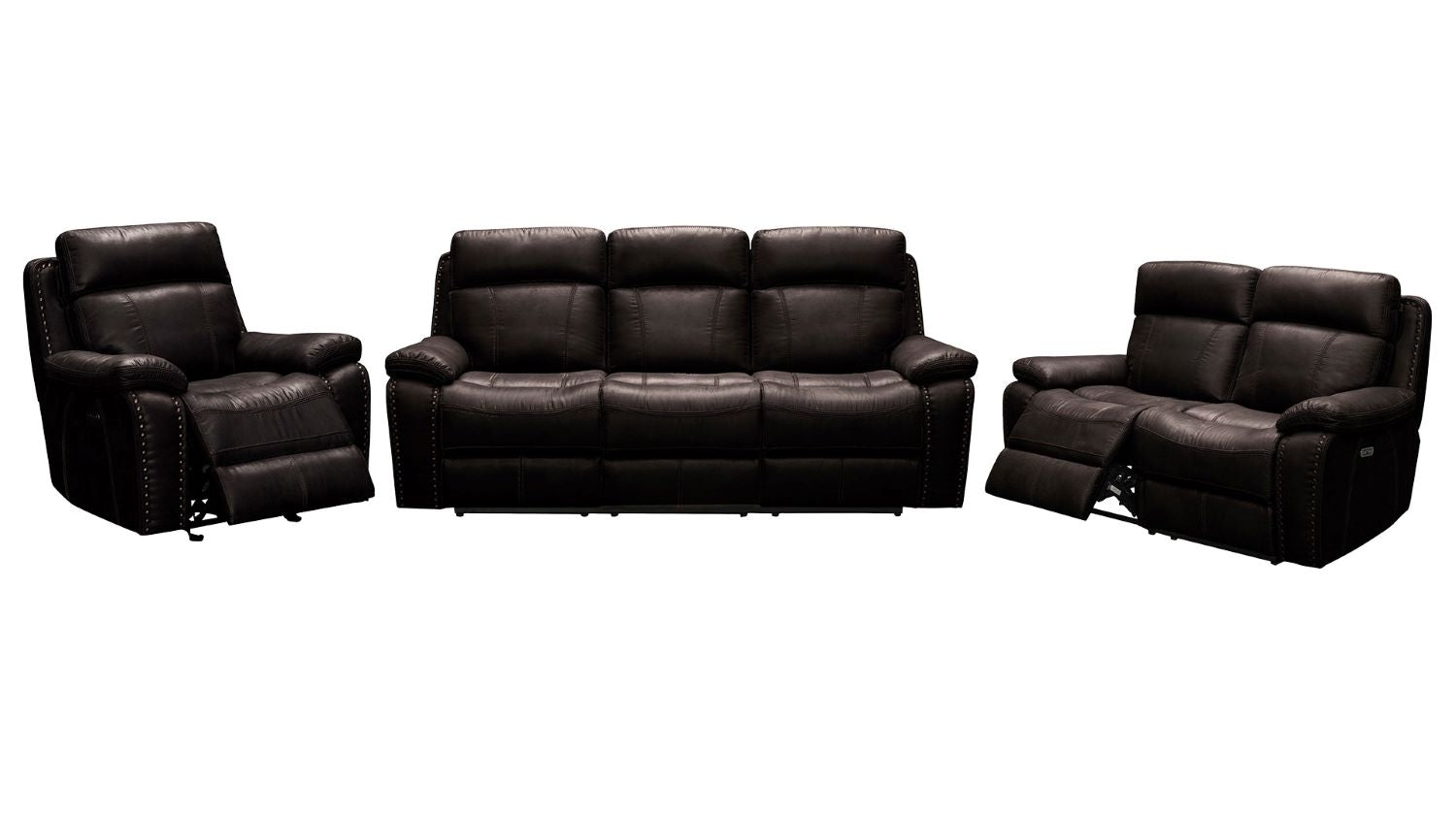Boomer Leather-Gel Power Recliner Sofa Set with Built-in USB Ports 2975