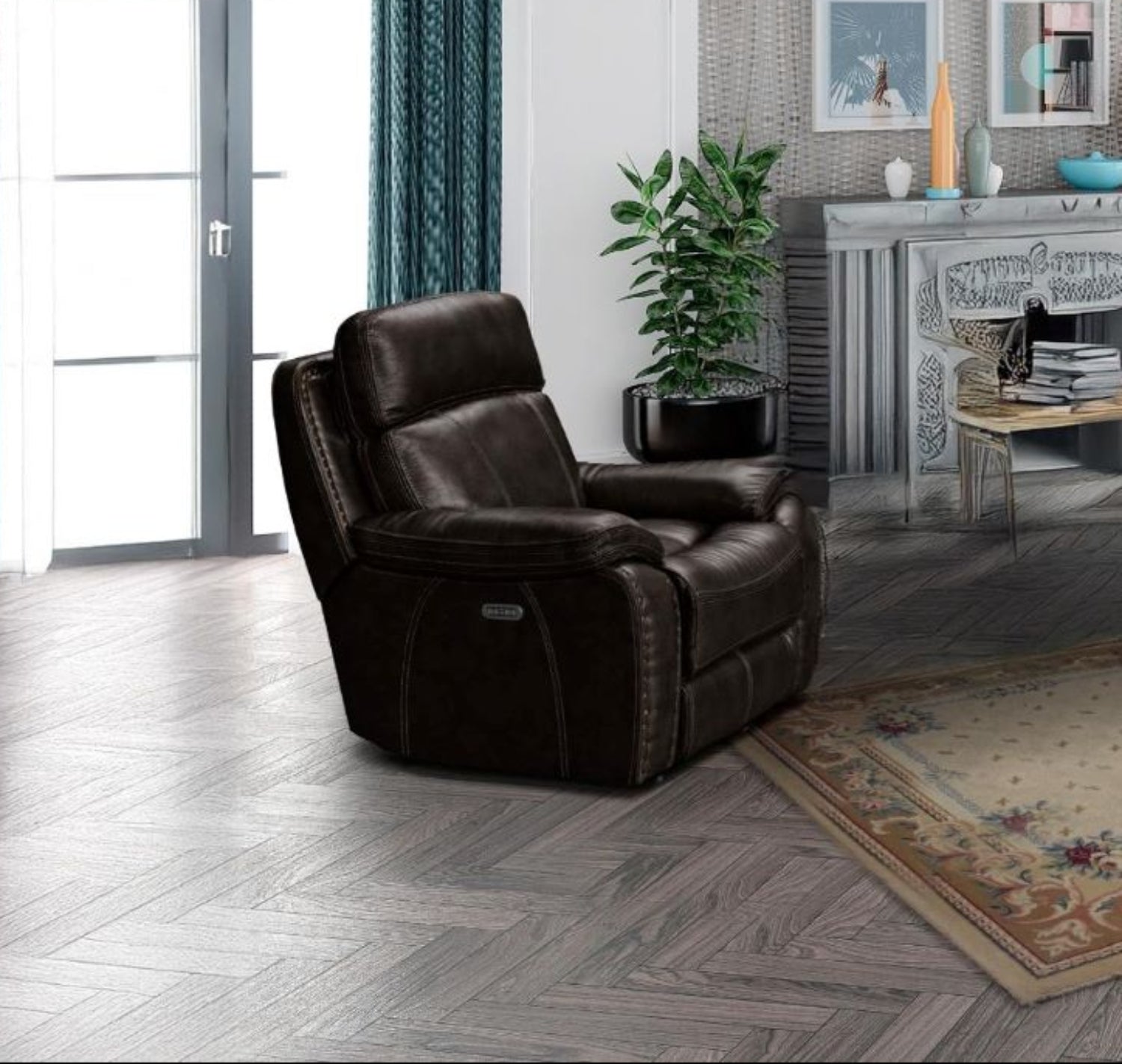 Boomer Leather-Gel Power Recliner Sofa Set with Built-in USB Ports 2975