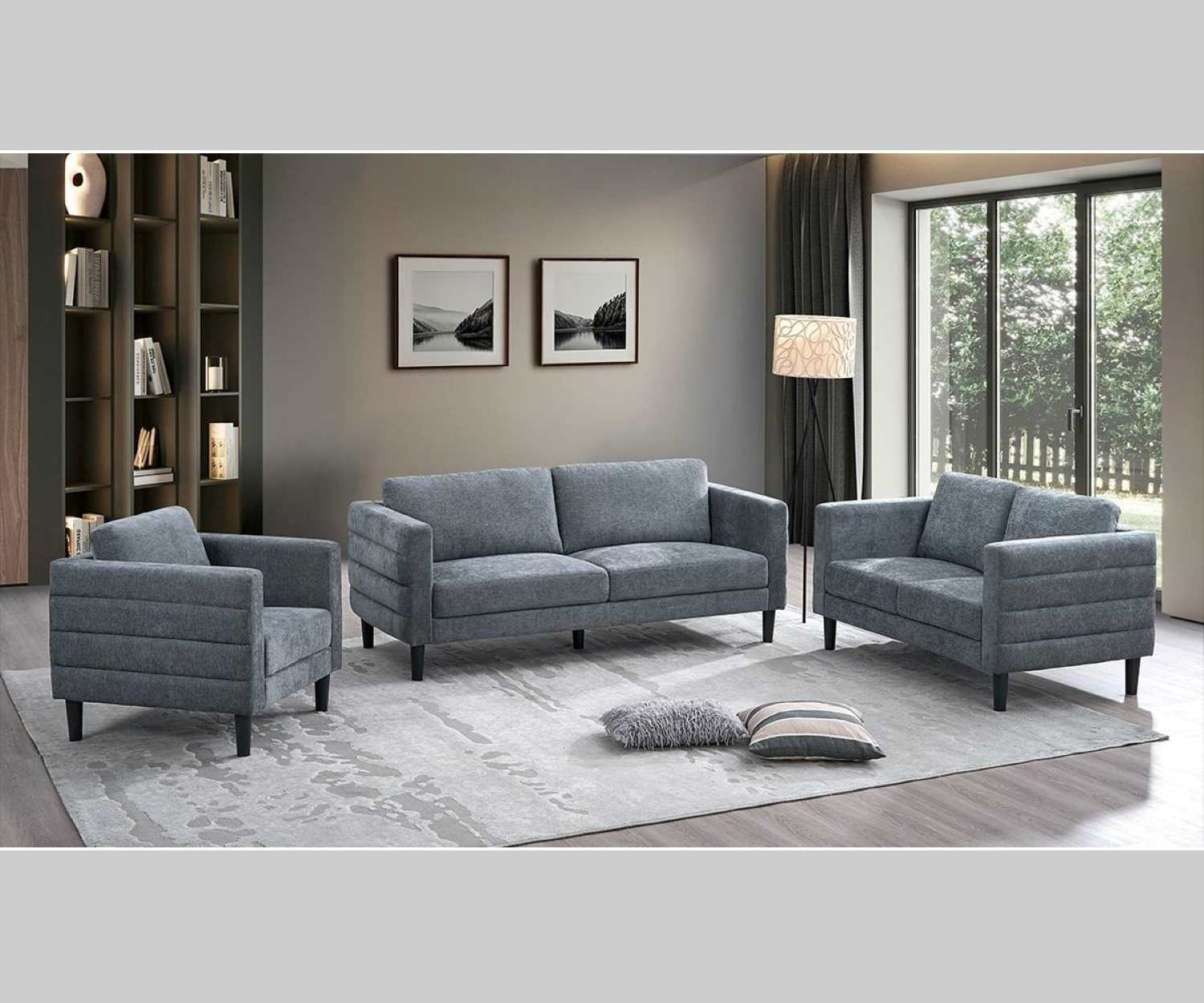 Brayden Charcoal Grey Fabric Sofa U521