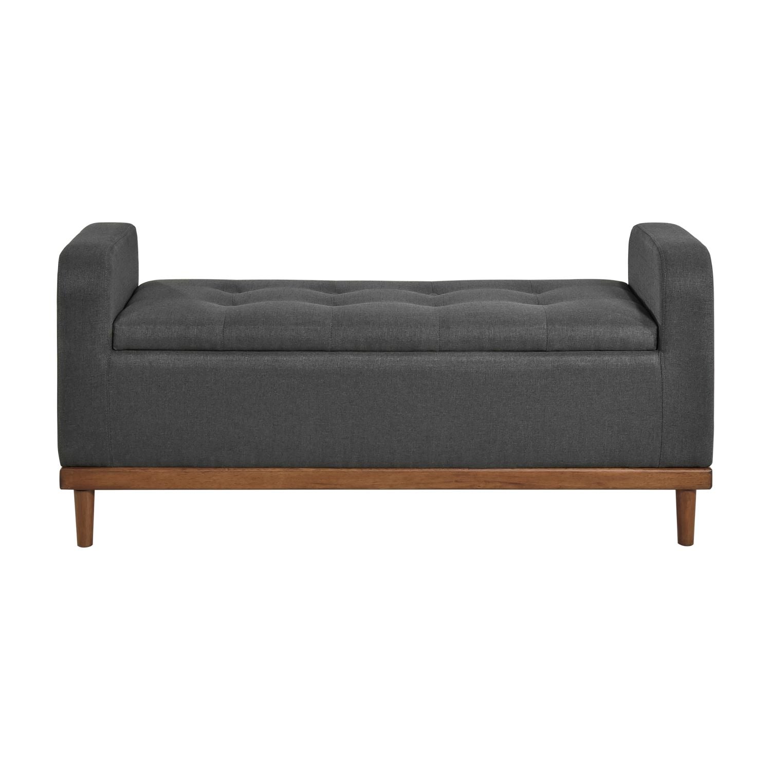 Brigitte Dark Grey Button-Tufted Lift Top Storage Bench 4590