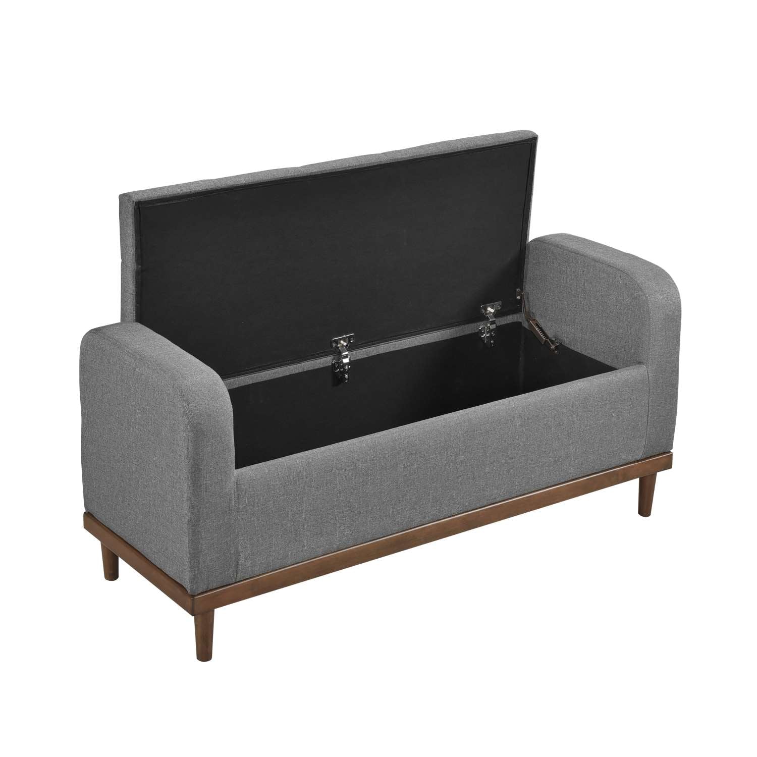 Brigitte Grey Button-Tufted Lift Top Storage Bench 4590