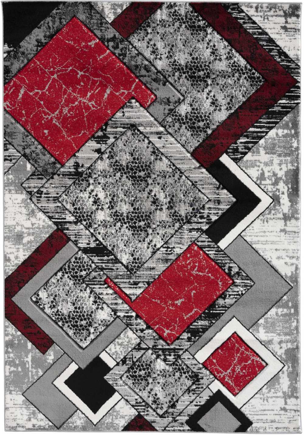 5x8 Bristol Rug Grey-Red 5027