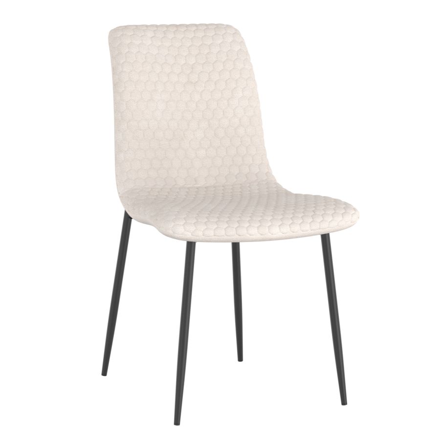 Brixx Dining Chair, Set of 2, in Beige Fabric and Black 202-083