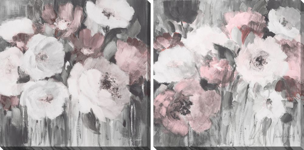 Muted Flower Power Set of 2 canvas art