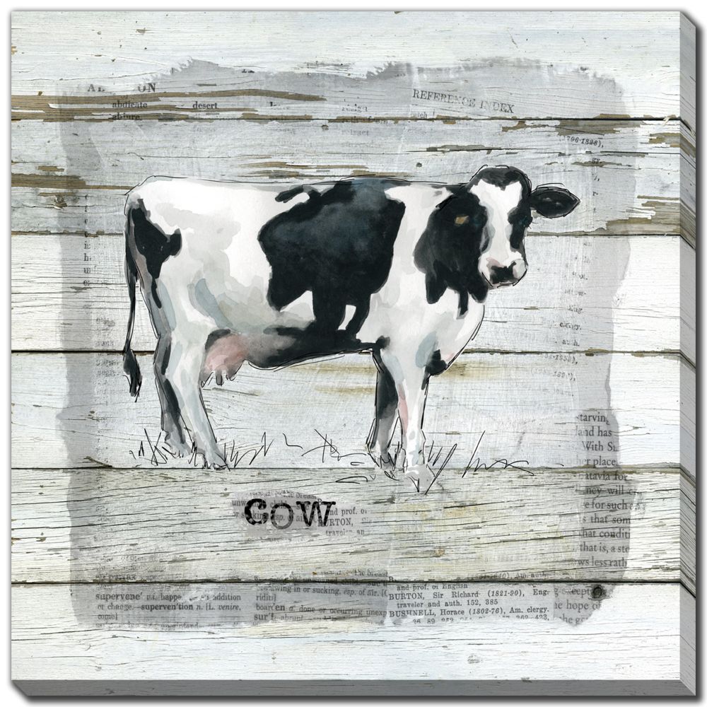 Farmhouse Collage Cow / Pig 2 PC canvas art