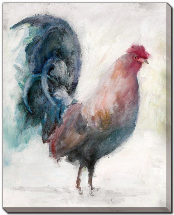 Transitional Rooster 2 PC Canvas Art