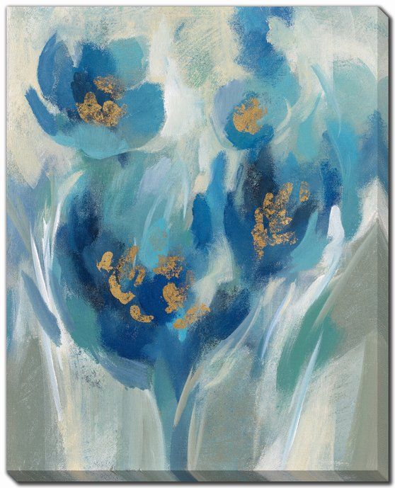 Blue Fairy Tale Floral 2 PC canvas art