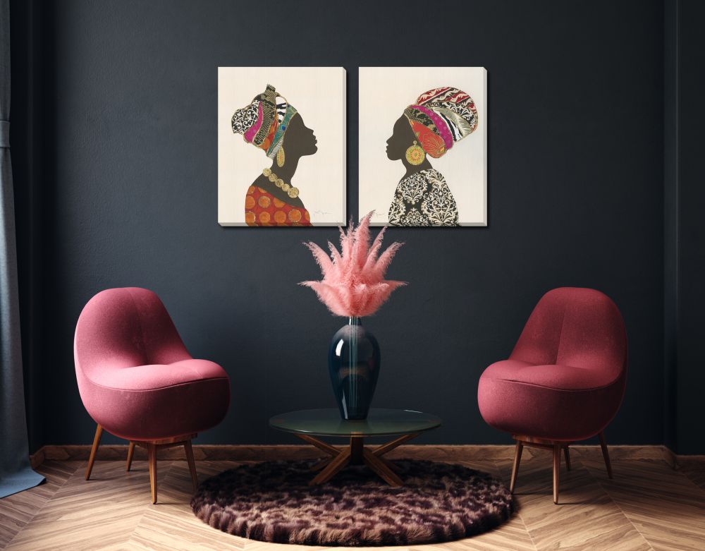 African Silhouette 2 PC canvas art