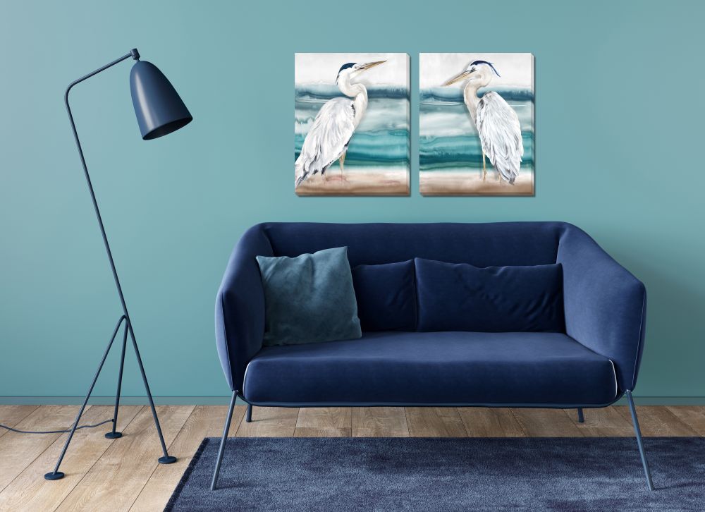 Heron Beach 2 PC canvas art