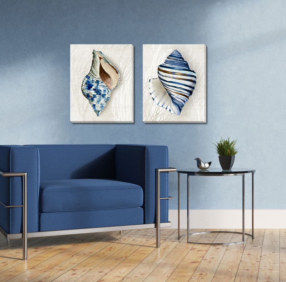 Blue Shell Series 2 PC canvas art