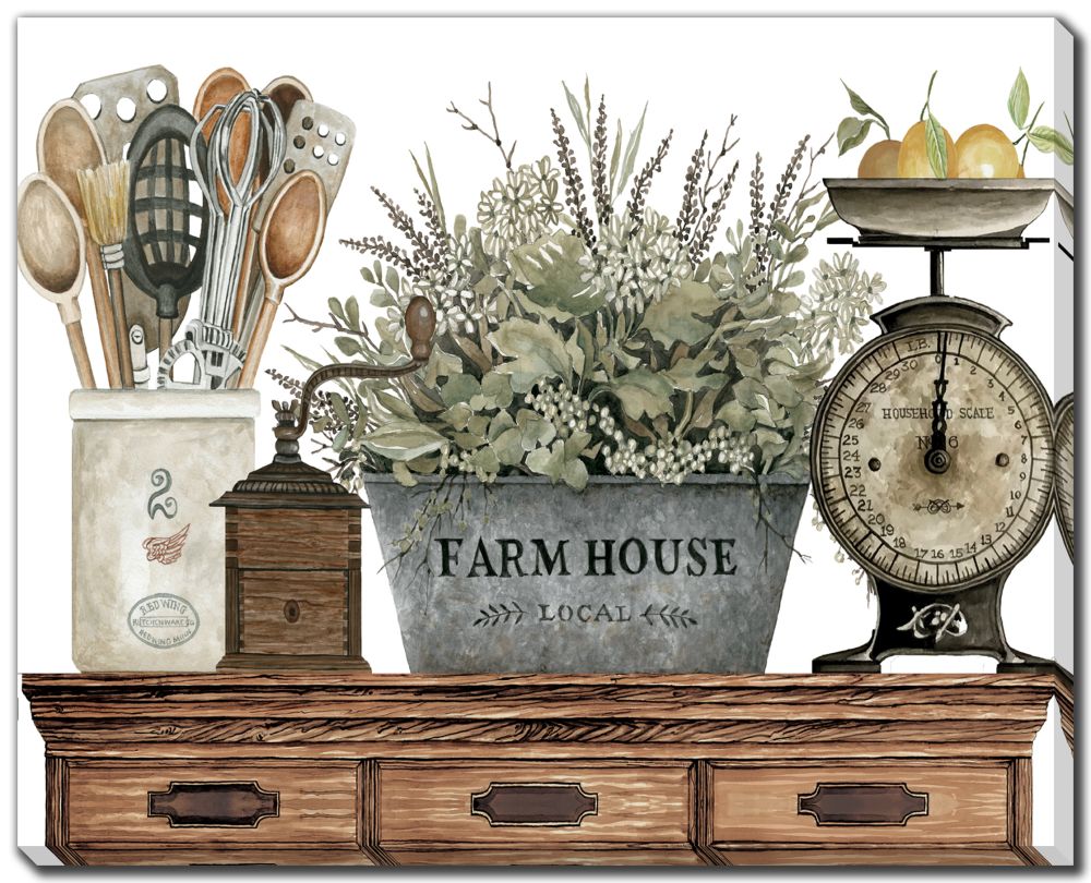 Farm House Florals / Kitchen 2 PC canvas art