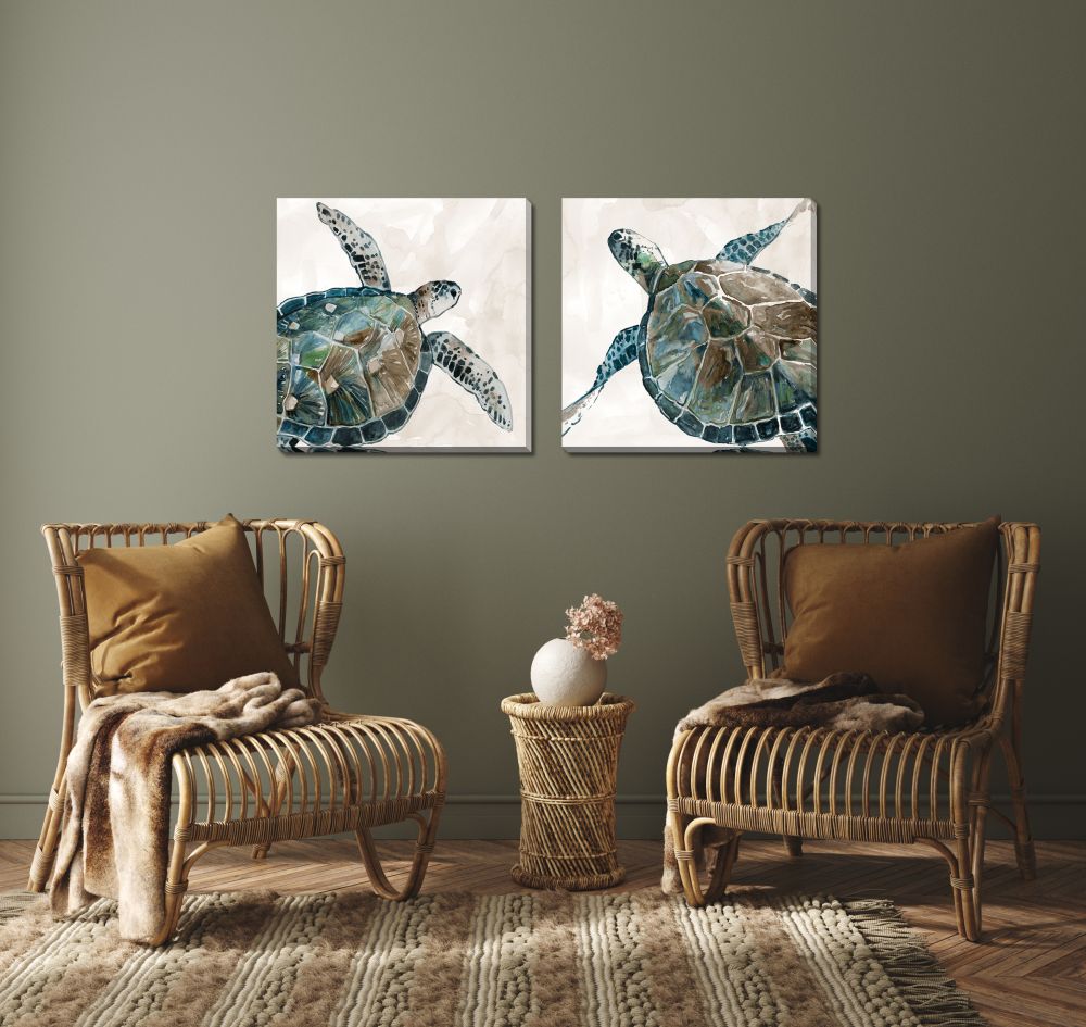 Neutral Sea Turtle 2 PC canvas art