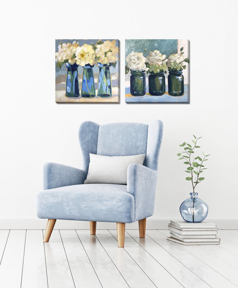 Flower Company  / White Roses 2 PC canvas art