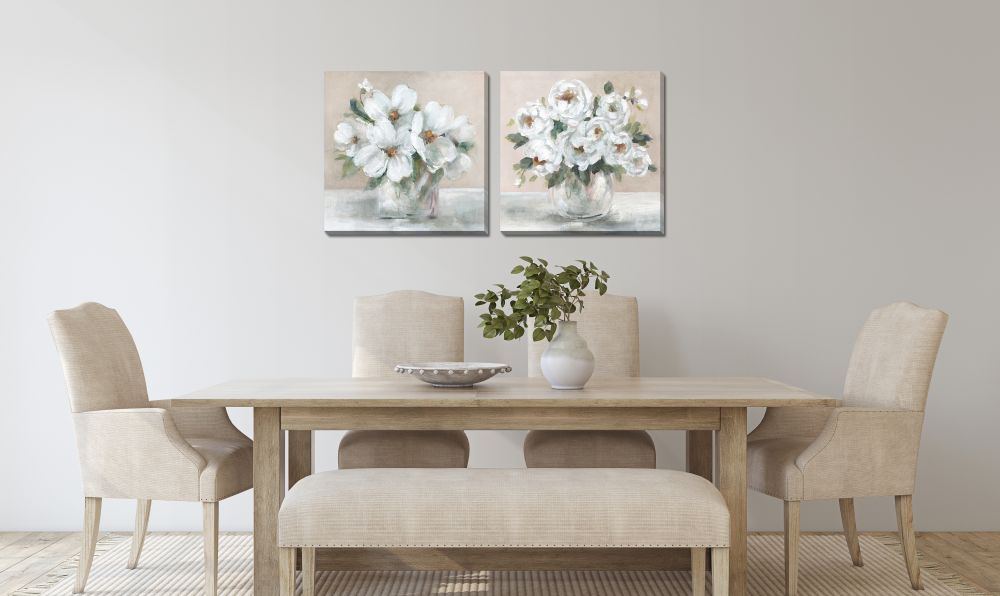 Blushing Blooms 2 PC canvas art