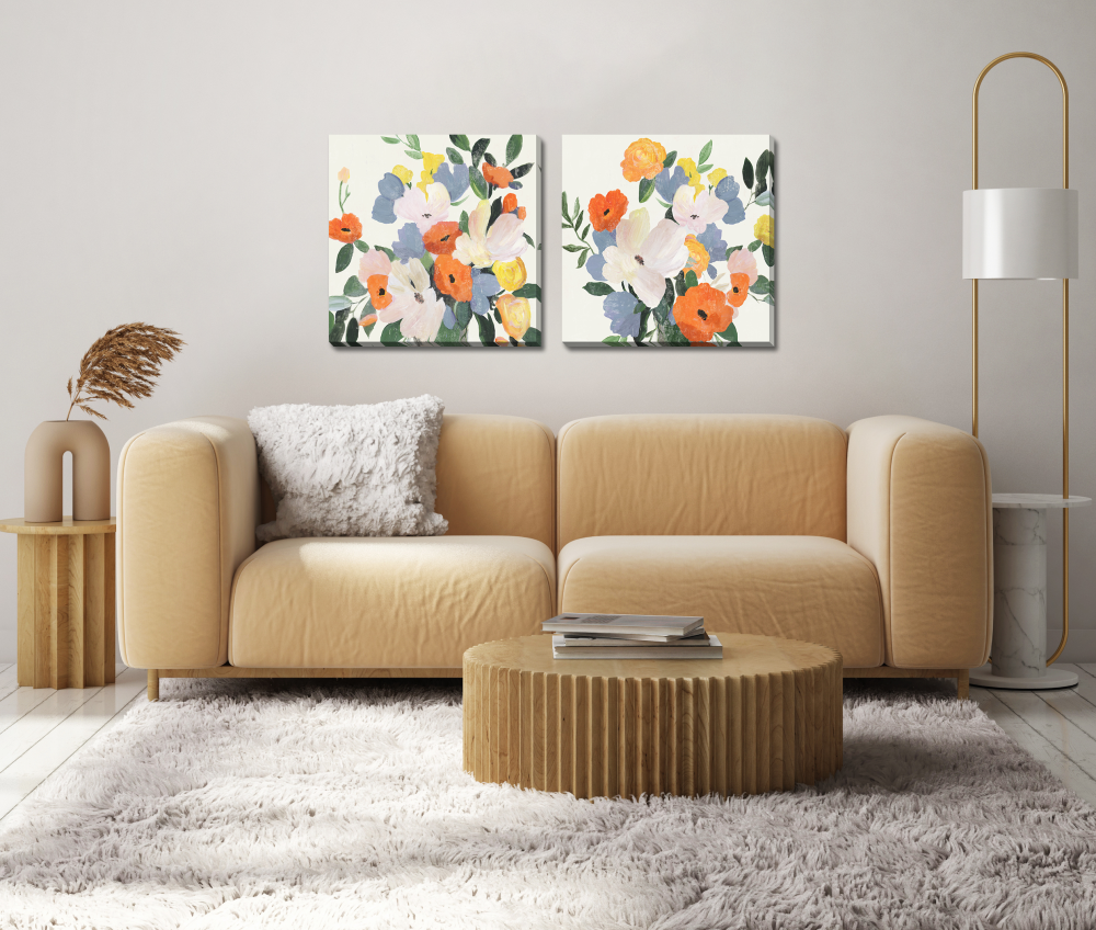 Florals in Vase 2 PC canvas art