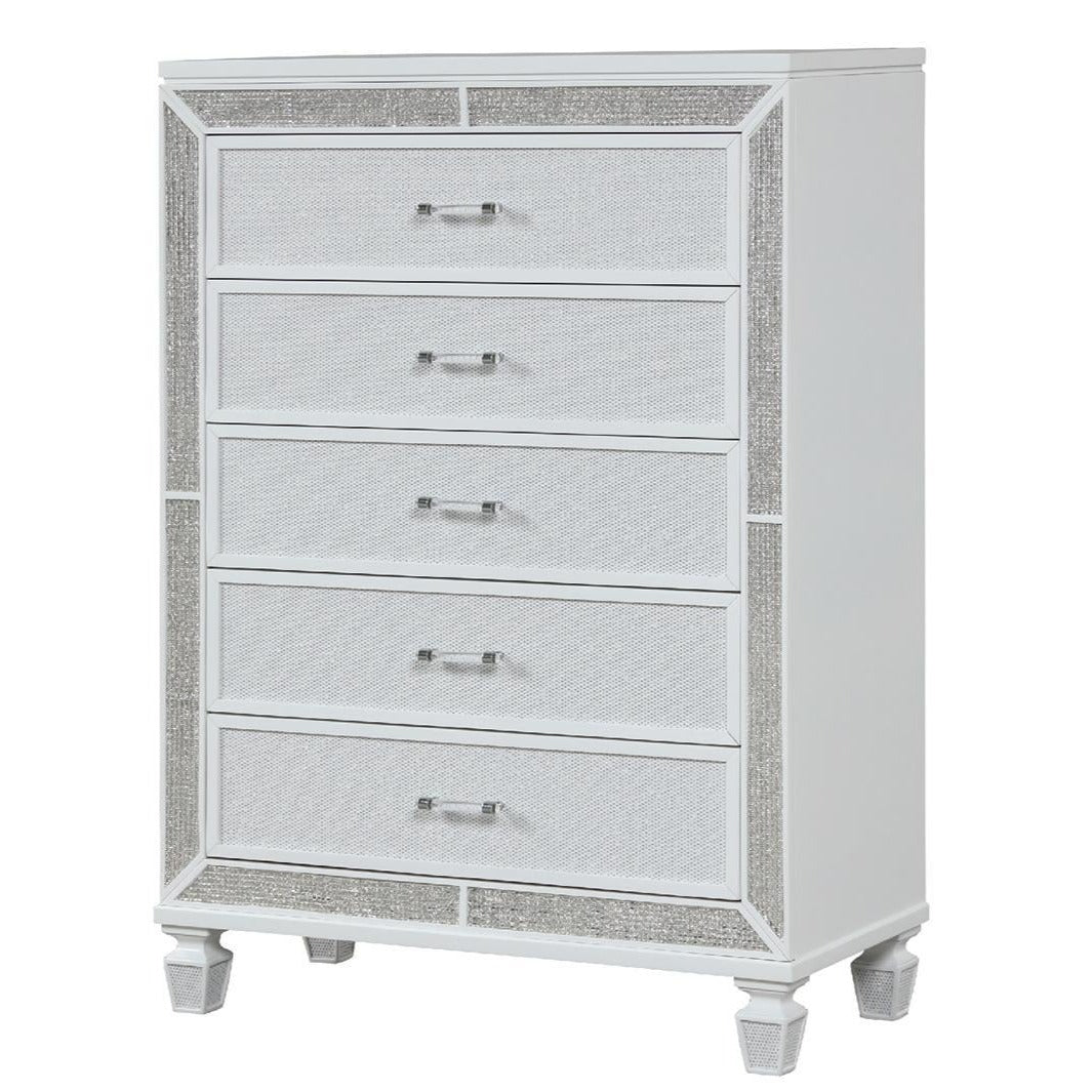 Crystal Wooden 6 Drawer Chest White 1391