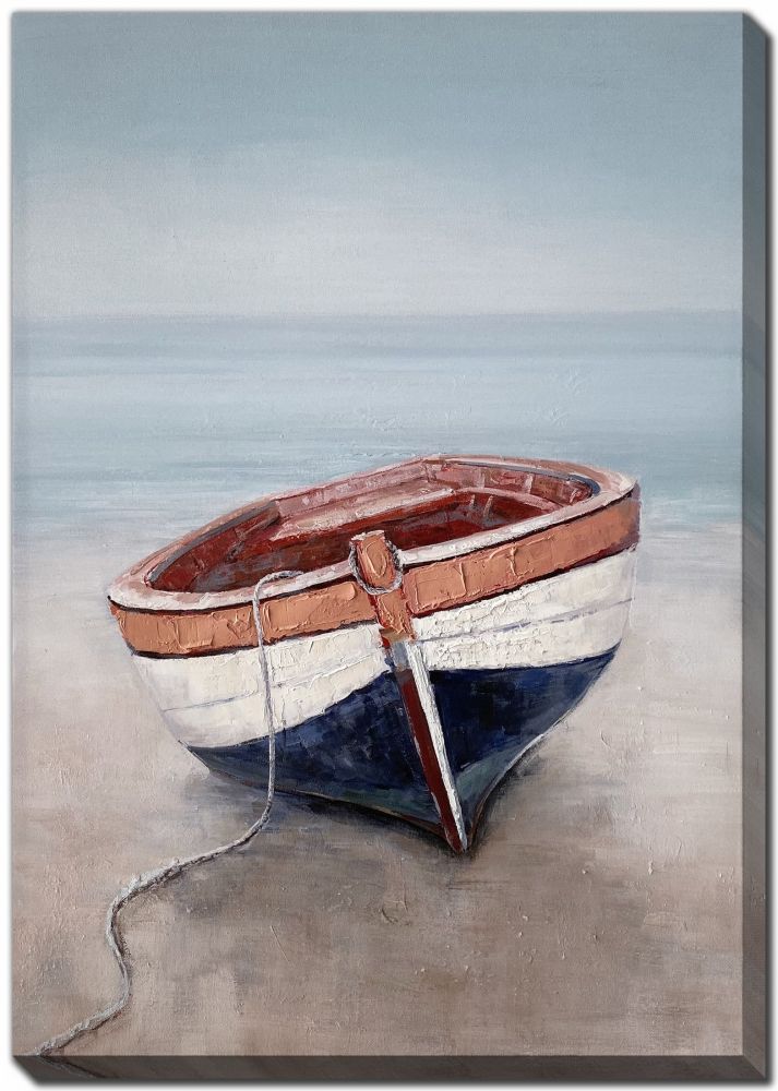 Canoe on Shore Canvas Art 28" x 40"