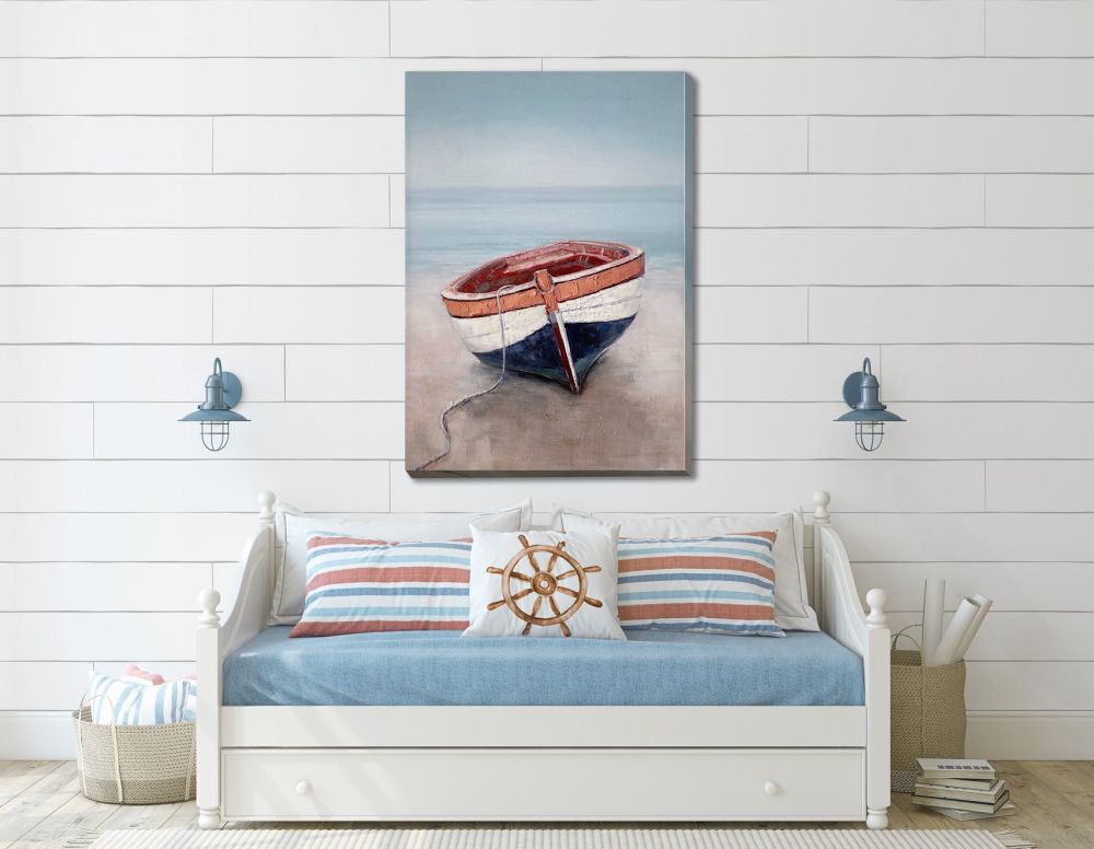 Canoe on Shore Canvas Art 28" x 40"