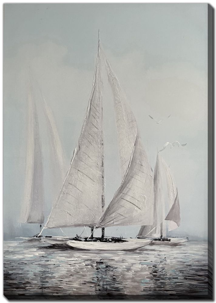 Turquoise Sails Canvas Art 28" x 40"