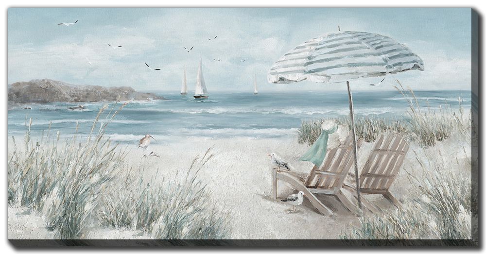 Beach Day Canvas Art 28" x 56"