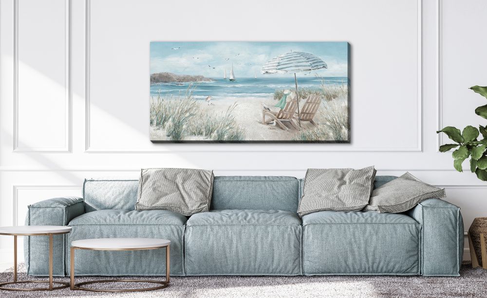 Beach Day Canvas Art 28" x 56"