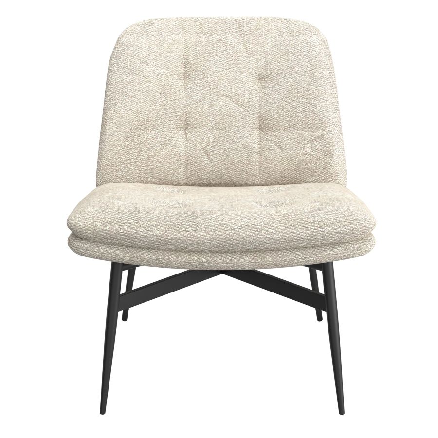 Caleb Accent Chair in Beige Fabric and Black 403-091
