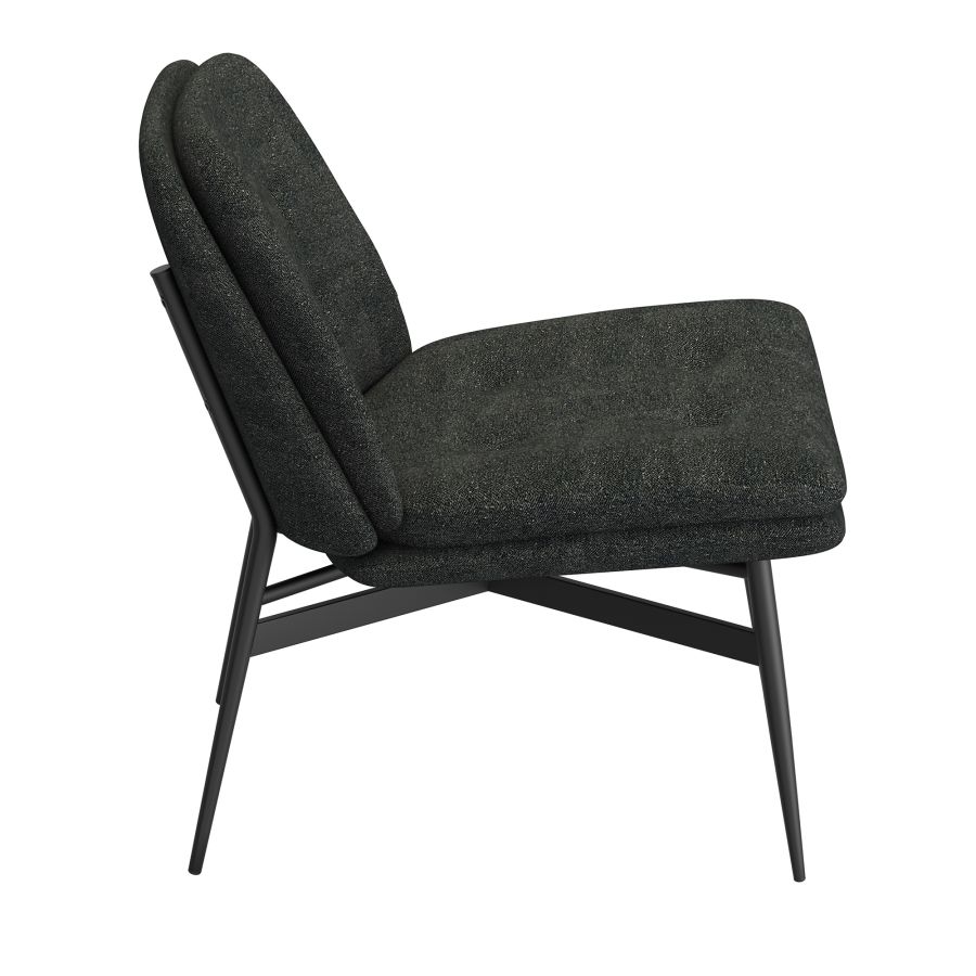 Caleb Accent Chair in Charcoal Fabric and Black 403-091