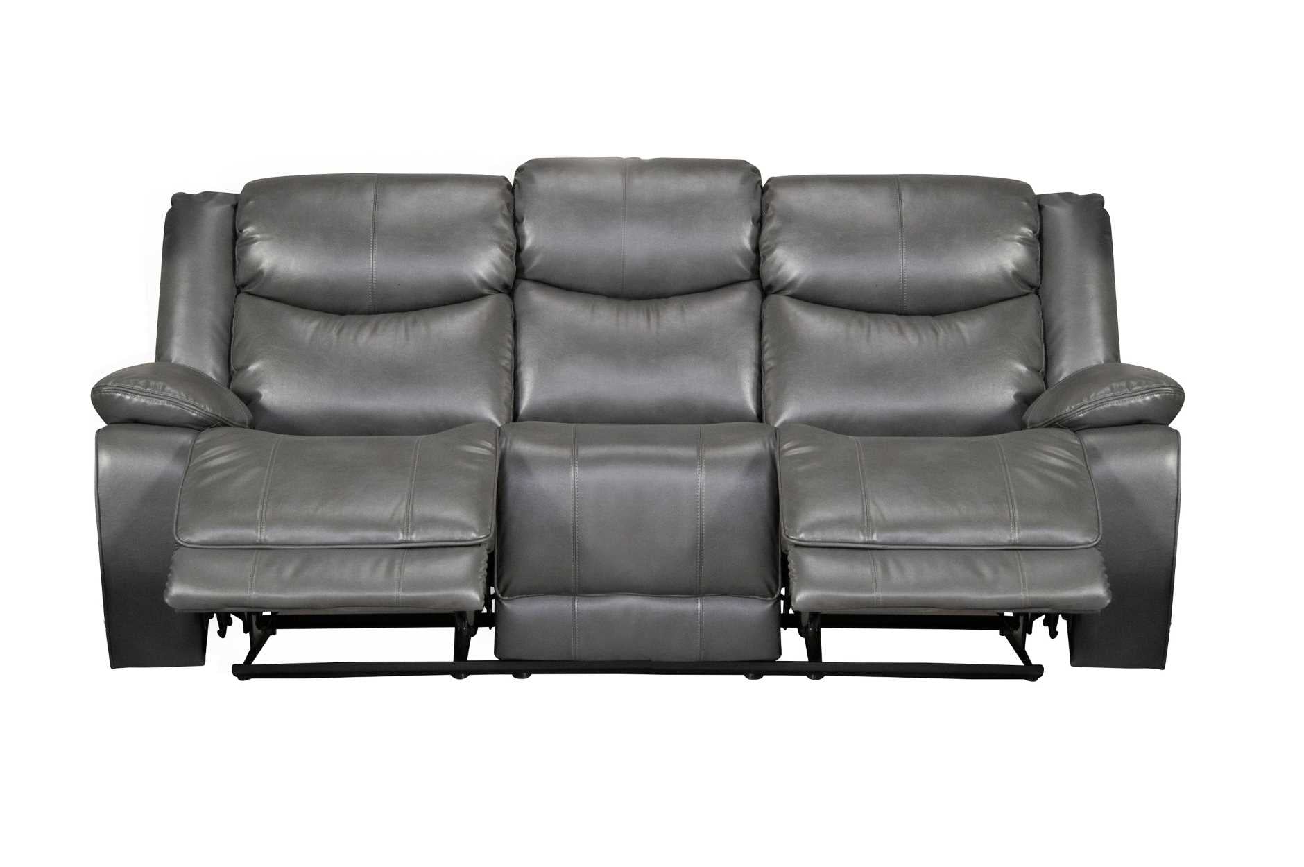 Caledon Reclining Collection Grey Leather Airehyde-Match Upholstery 99922