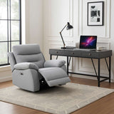 Calypso Grey Fabric Power Recliner Chair – Roomy 40" Wide