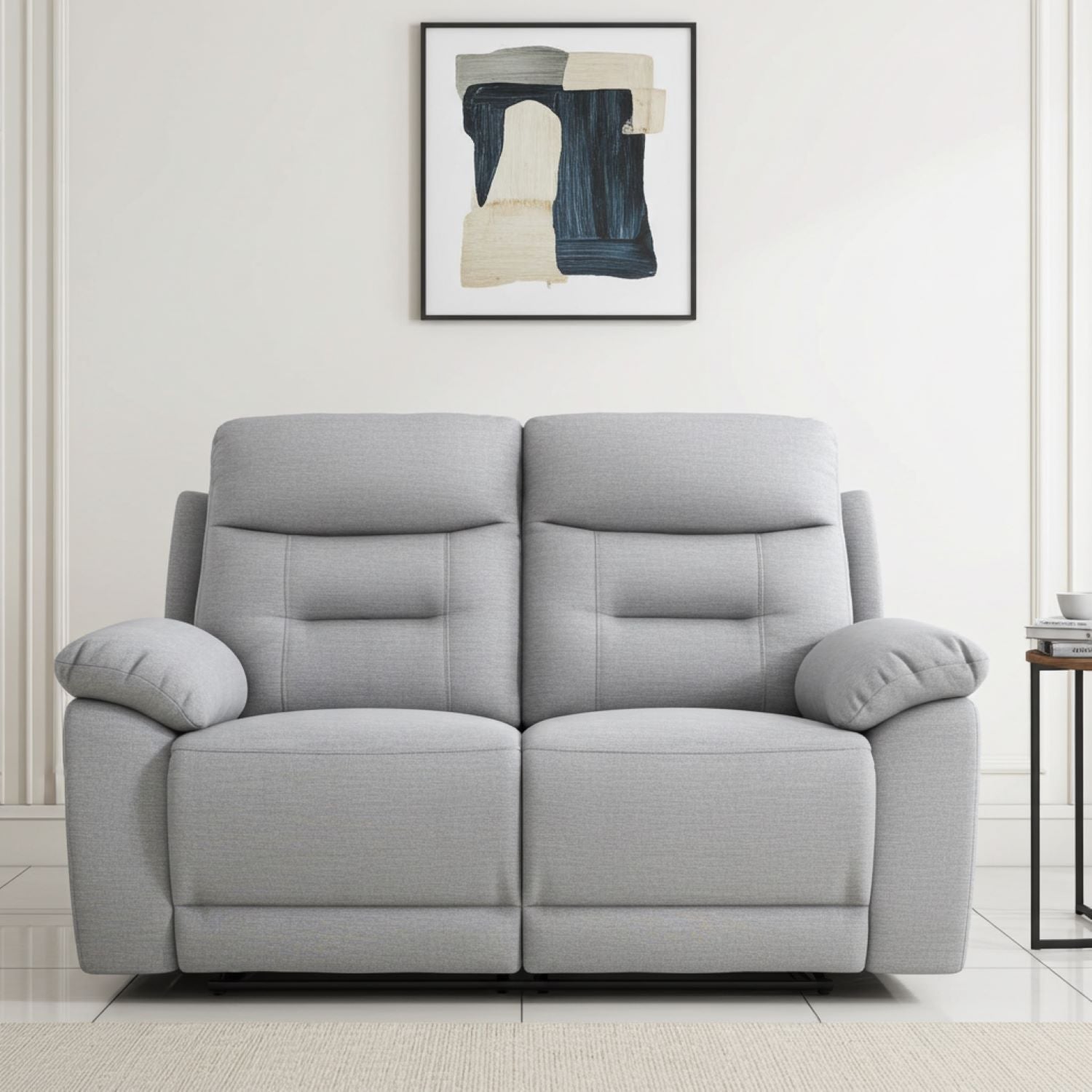 Calypso Grey Fabric Power Recliner Sofa Set with Drop-down & Cup Holders 1407
