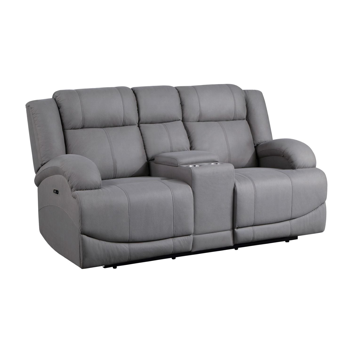 Camryn II Grey Soft Polished Microfiber Fabric Power Recliner Set 99207